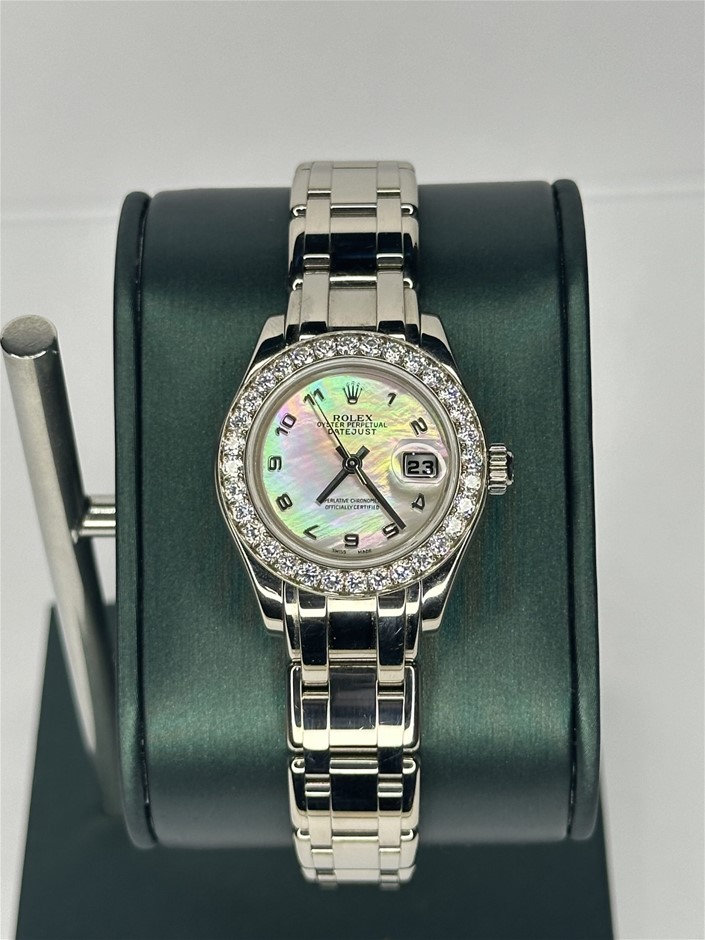 Rolex Pearlmaster 28 White Gold Diamond Bezel & MoP Dial Ref: 80299