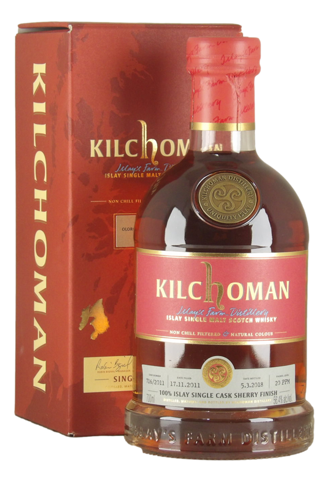 Kilchoman 100% Islay Oloroso Sherry Single Cask (1x 700mL).Scotland