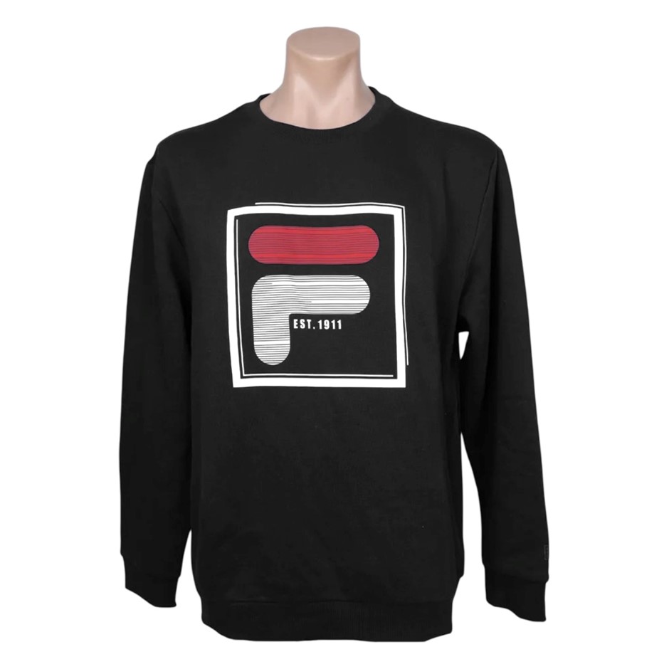 FILA Ridge Crew, Size 2XL, 60% Cotton, Black (001), 163260.  Buyers Note -