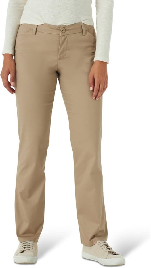 LEE Women's Wrinkle Free Relaxed Fit Straight Leg Pant, Size 22W Long, Flax