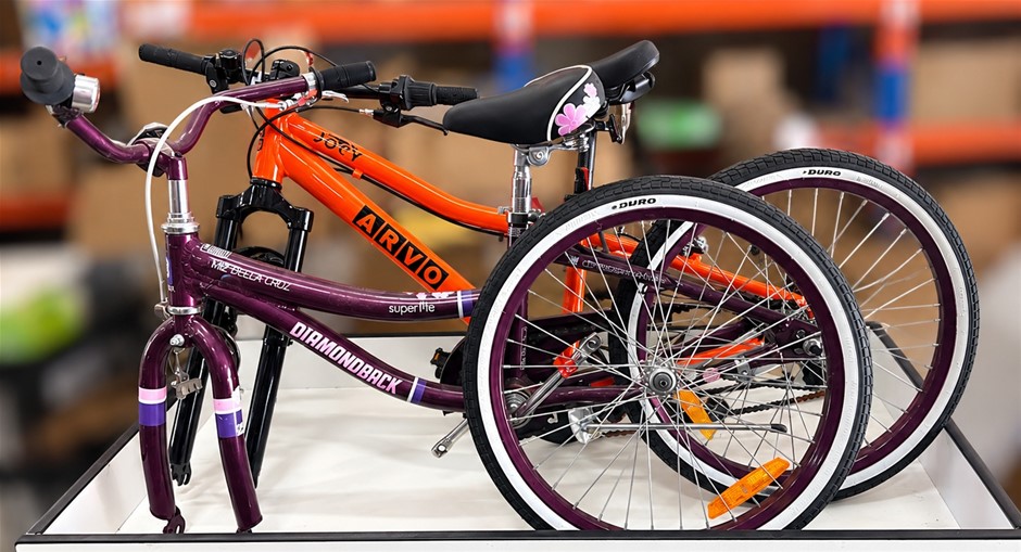 2 x Assorted Kids Bicycles, Diamondback Miz Della Cruz Superlite & ARVIO Jo