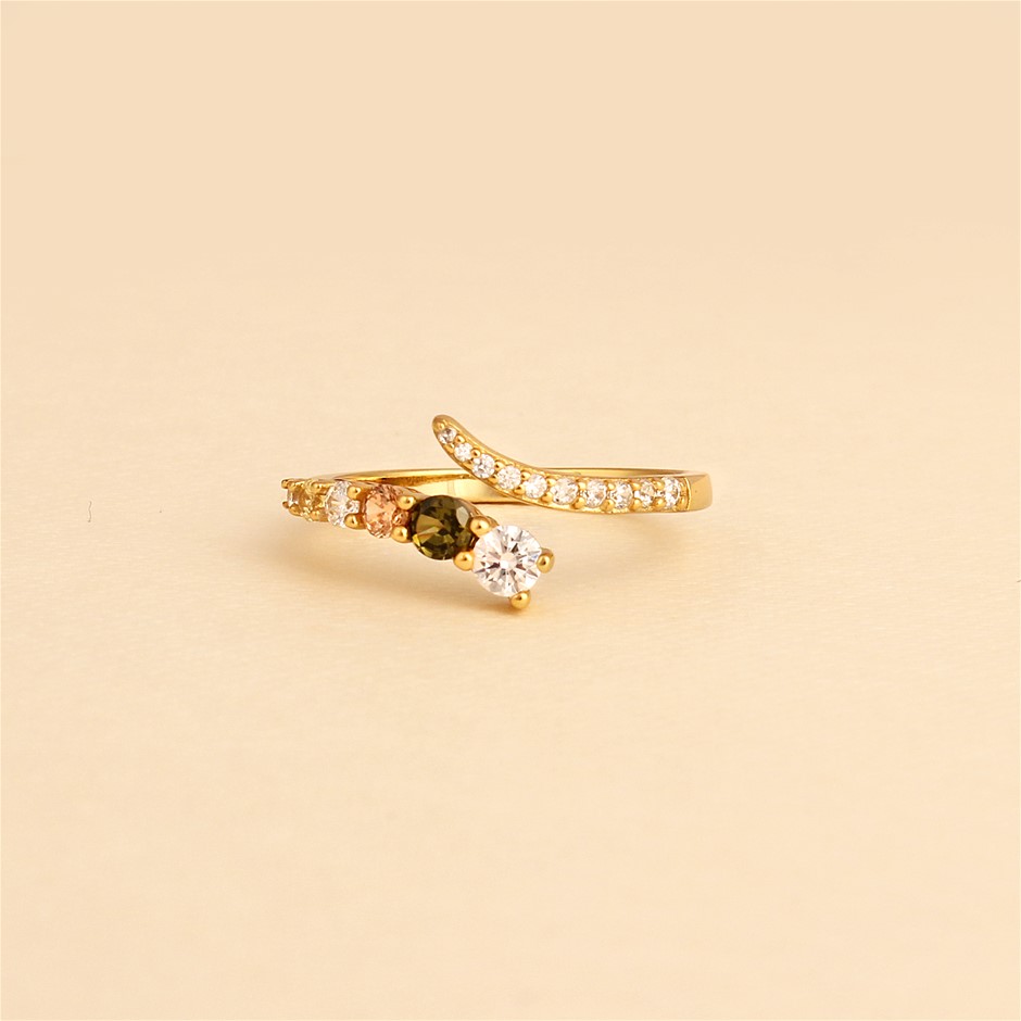 925 Sterling Silver Multi Stone Ring- Open Style