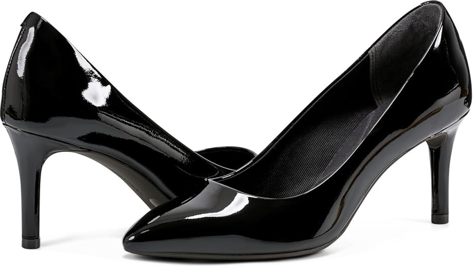 ROCKPORT Women's 75mm Pointed Toe Plain Pump, Size US10, Colour: Black Pate