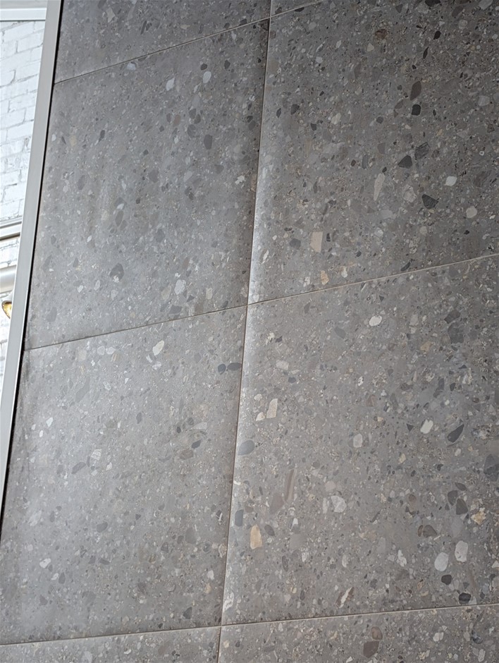 17.28m² of Factory Seconds Dark Terrazzo Look Matt Rectified Porcelain Tile
