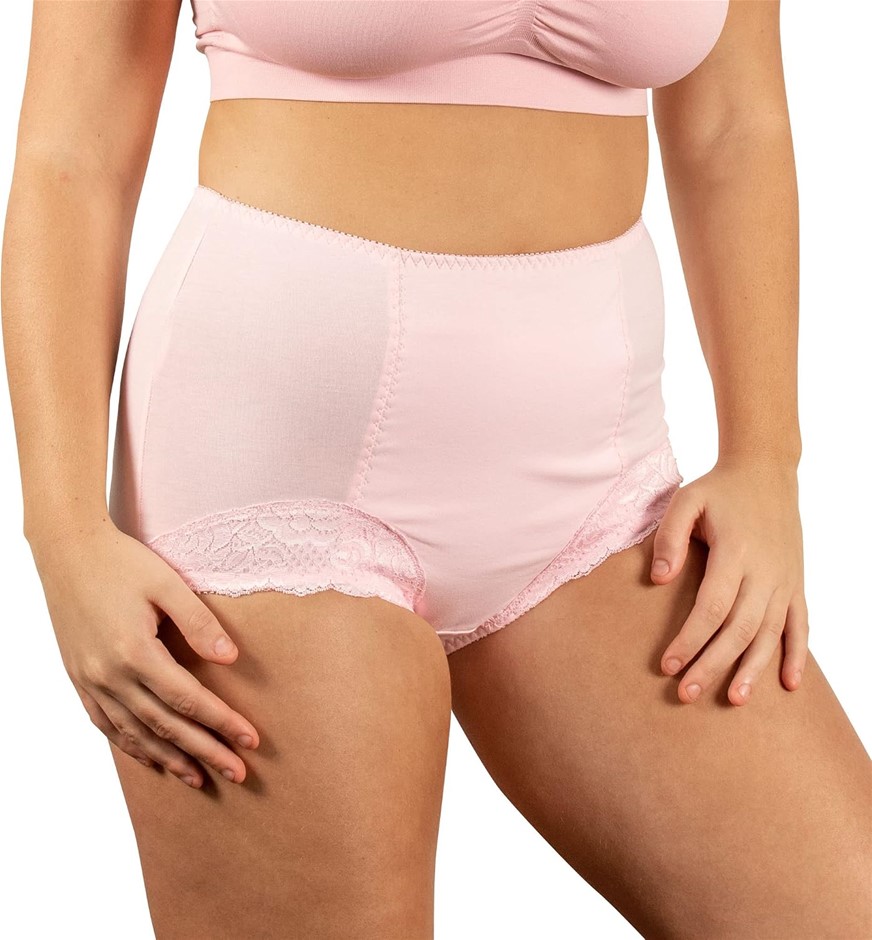 CONNI Women's Chantilly Full Brief, AU10 / US6, Absorbent & Waterproof, Pin