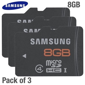 3 Pk Samsung Plus 8GB microSDHC UHS-I Me
