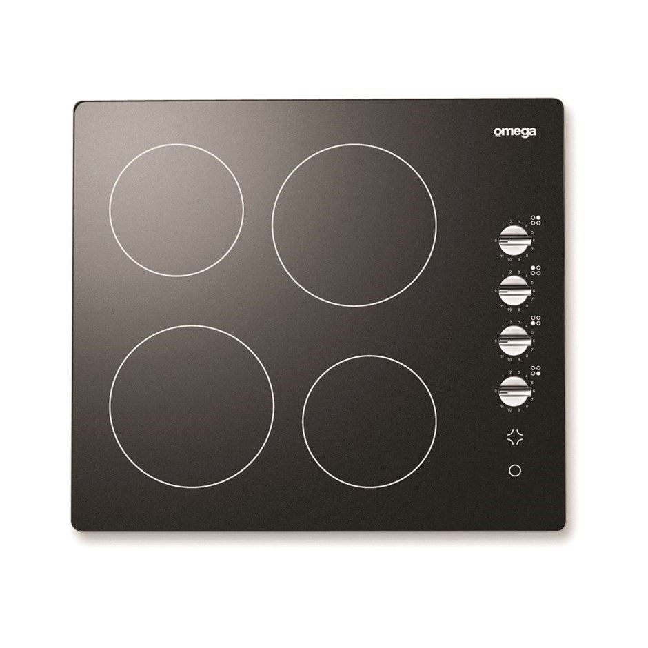 Omega 60cm Electric Cooktop (Black/Ceram
