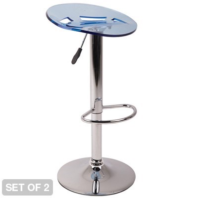 2 x Mai Tai Acrylic Bar Stools - Blue