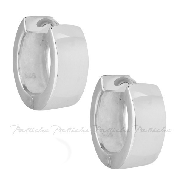 Pastiche Huggie Earrings in Silver E041