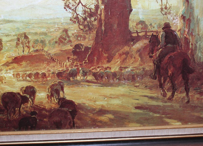 Framed Print of Hans Heysen's "Droving Into The Light" Auction (0021