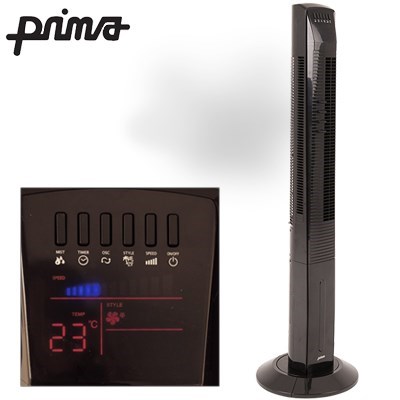 Prima 125cm Tower Misting Fan - Black