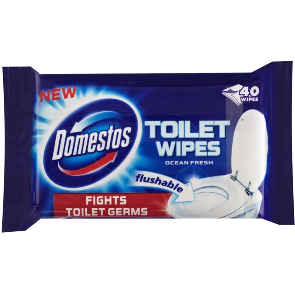 12x Domestos Pk40 Flushable Toilet Wipes