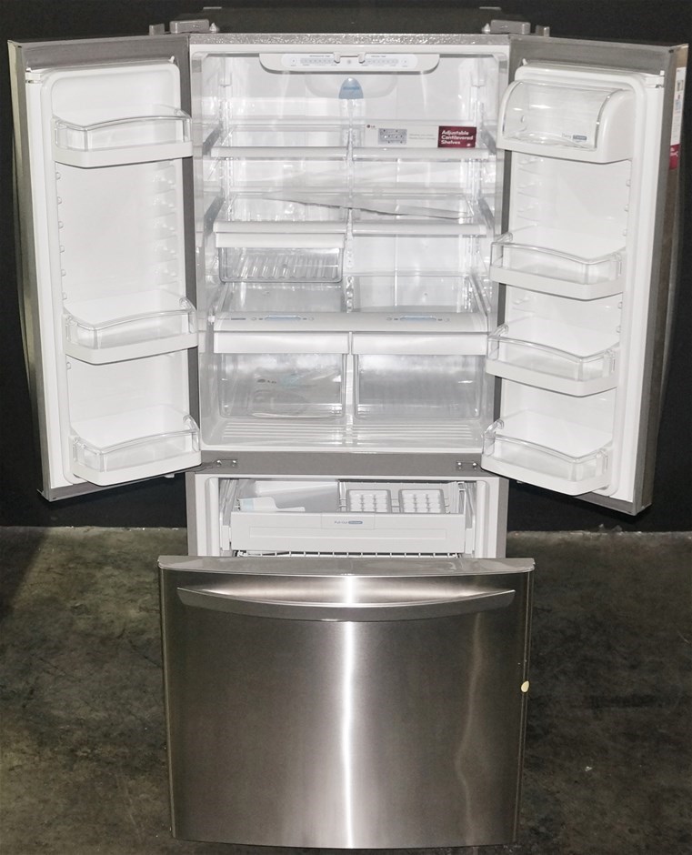 Lg 591l Stainless Steel Slim Line 3 Door French Door Fridge Gm B208sts Auction Graysonline Australia