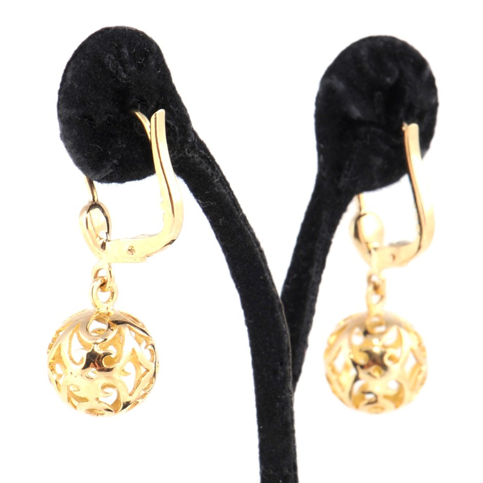 Buy 9ct Yellow Gold Filigree Ball Drop Earrings Grays Australia