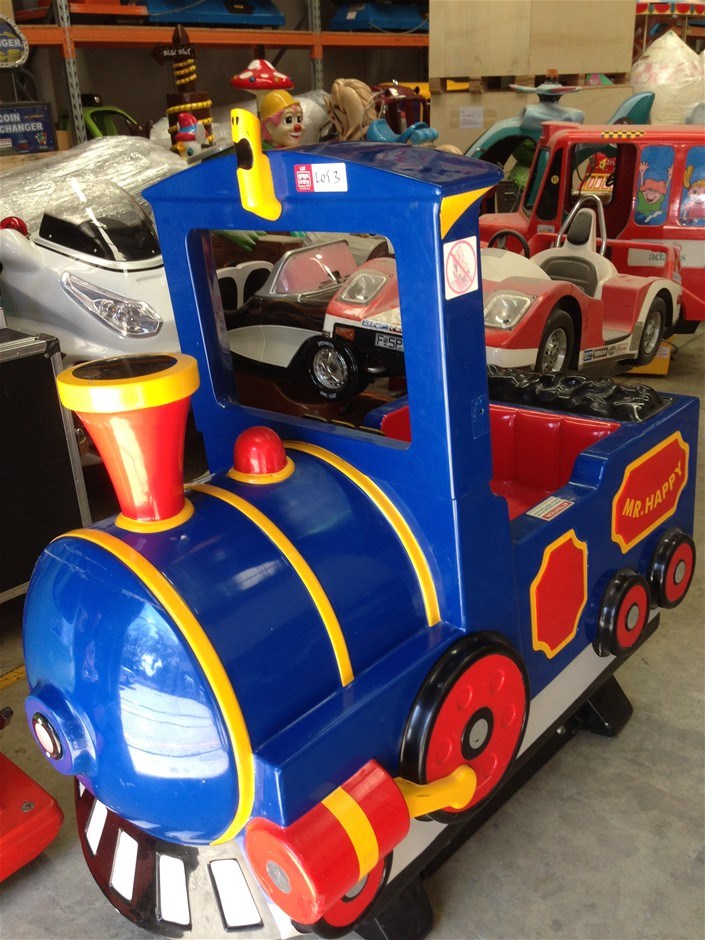 Kidzstuff Mr Happy Train coin operated kiddie ride Auction (0003
