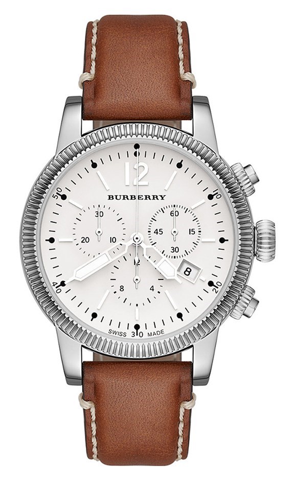 Burberry The Utilitarian Mens Leather Chronograph Date Watch BU7817