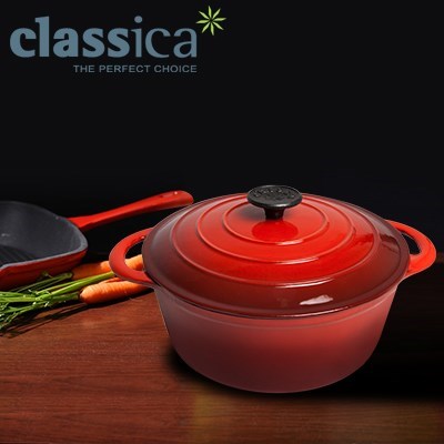 Classica Cast Iron Round Dutch Oven Red