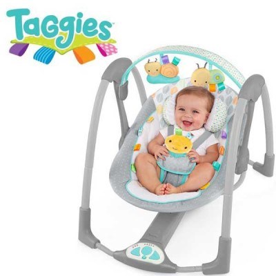 Taggies Fold N Go Portable Swing - Leafs