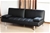 Italian Design 9P Black PU Leather Sofa Bed Futon
