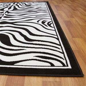 Modern Zebra Print Black and Off White R