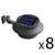 Set of 8 Solar Powered Sensor Lights - Black