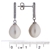 White Pearl & Cubic Zirconia Drop Sterling Silver Earrings