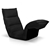 4 Adjustable Section Floor Lounge Chair- Black
