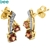 Bee Garnet and Diamond Stud Earrings