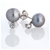 Grey Pearl & Cubic Zirconia Sterling Silver Stud Earrings