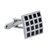 Seth Man Silver with 16 Black Squares Cuff links