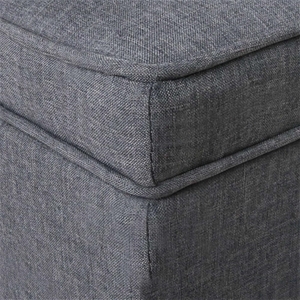 Linen Fabric Storage Ottoman – Grey