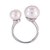 NEW Lulu Flamingo Sterling Silver 925 Freshwater Pearl Open Orbit Ring