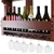 Artiss 7 Bottle Wall Mounted Wine & Glass Rack - Brown