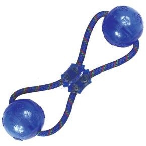 KONG Squeezz Double Ball with Rope Mediu