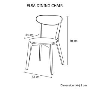 Set of 2 x Modern ELSA dining Chair