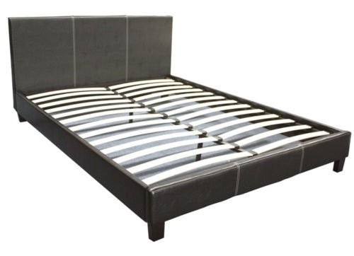 Queen Faux Leather Bed Frame, Black Faux Leather Queen Bed Frame