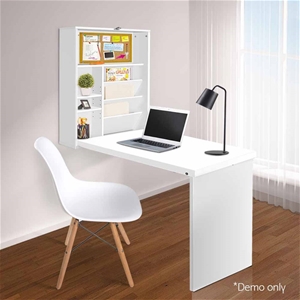 Artiss Foldable Desk with Bookshelf - Wh