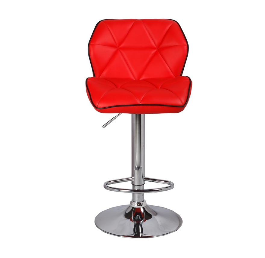 2x Red Bar Stools Pu Leather, Red And Black Bar Stools