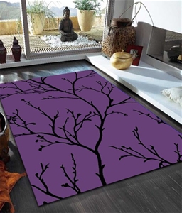 Branch Silhouette Design Rug - Purple - 