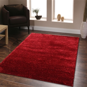 Ribbed Metallic Rug - Rich Red - 280x190