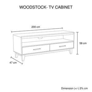 TV Cabinet with 3 Storage Drawers with S