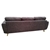 3 Seater Sofa Brown Fabric Lounge Set Couch with Solid Wooden Frame