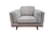 Single Seater Armchair Sofa Accent Chair in Beige Fabric with Wooden Frame