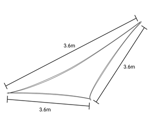 Wallaroo Triangular sail: 3.6 x 3.6 x 3.