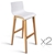 Set of Two High Seat Back Barstools – White