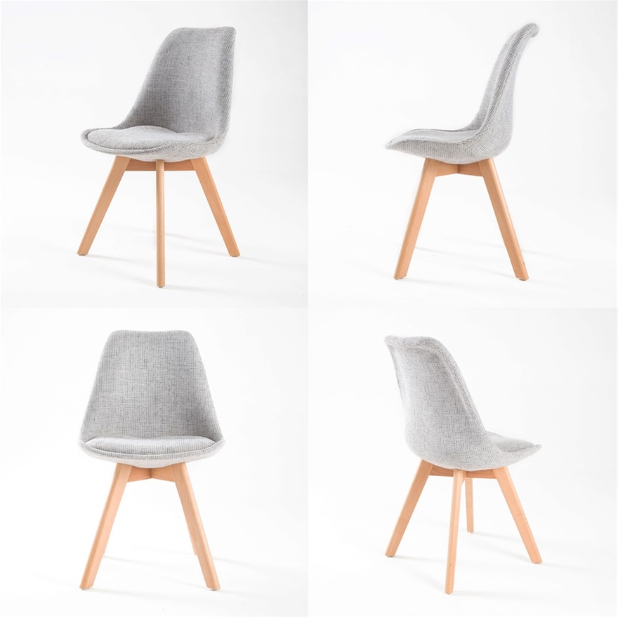 Replica Eames Fabric Padded Dining, Replica Eames Dining Chair Grey