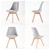 Replica Eames Fabric Padded Dining Chair - GREY X2