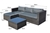 Malibu 3pc Outdoor Sofa Furniture Set with Chaise - Grey