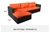 Malibu 3pc Outdoor Sofa Furniture Set with Chaise - Orange