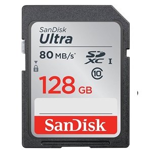 SanDisk 128GB SDHC Class 10 Ultra 80MB/S